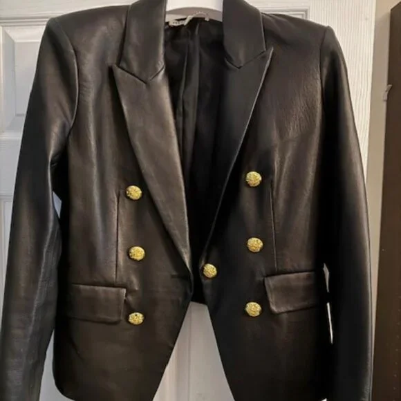 Veronica Beard Cooke Leather Blazer - Picture 2 of 8